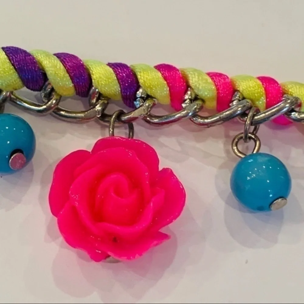FREE w/ any purchase Bright Colorful acrylic rose charm cord - Picture 3 of 6